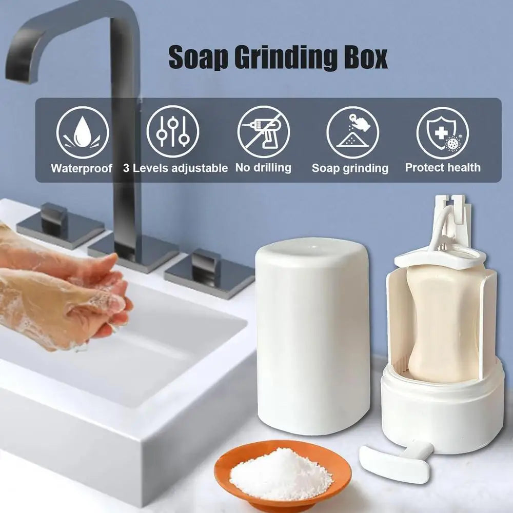 Support de broyeur de savon mural, boîte de broyage de savon, distributeur de barre de savon rechargeable pour salle de bain, cuisine, salle de sport