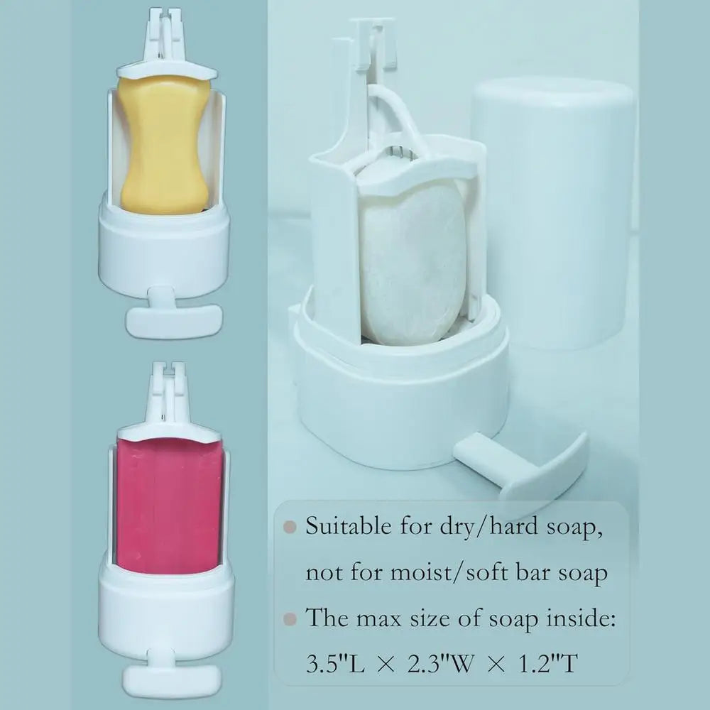 Support de broyeur de savon mural, boîte de broyage de savon, distributeur de barre de savon rechargeable pour salle de bain, cuisine, salle de sport